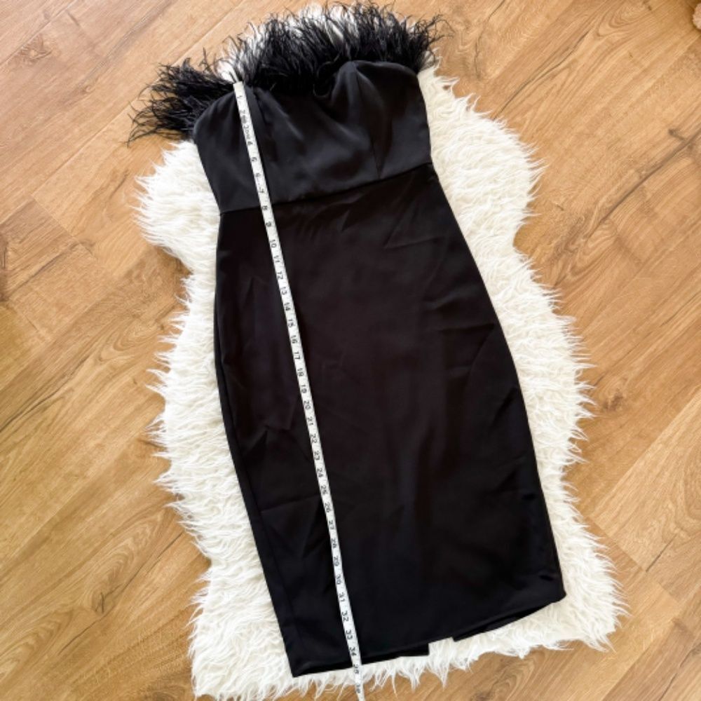 Revolve LPA Black Feather Sweetheart Neckline Aurora Dress | Size S - Picture 12 of 12
